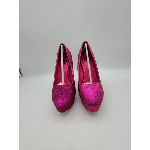 Miss Me Vibe-2 Women's 7.5 Fuchsia Glitter Platform Stiletto Heeled Shoes w/Box - Picture 4 of 10